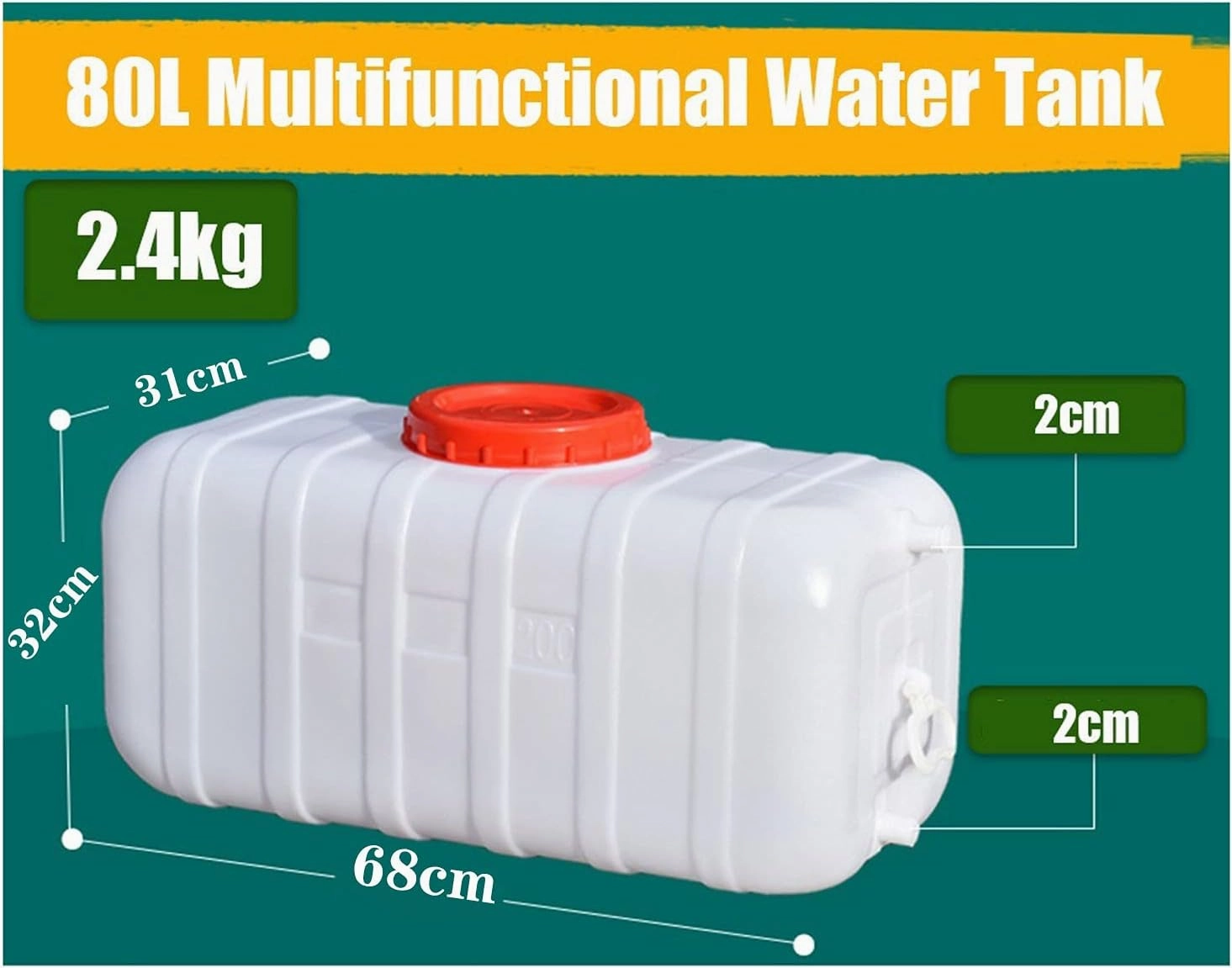 NAKAN Large Camping Water Containers with Tap Ultralight Portable Waterbucket Water Tank Emergency Cube Water Carrier for Home Camping Picnic BBQ Self-Driving Tour(Size:80L)