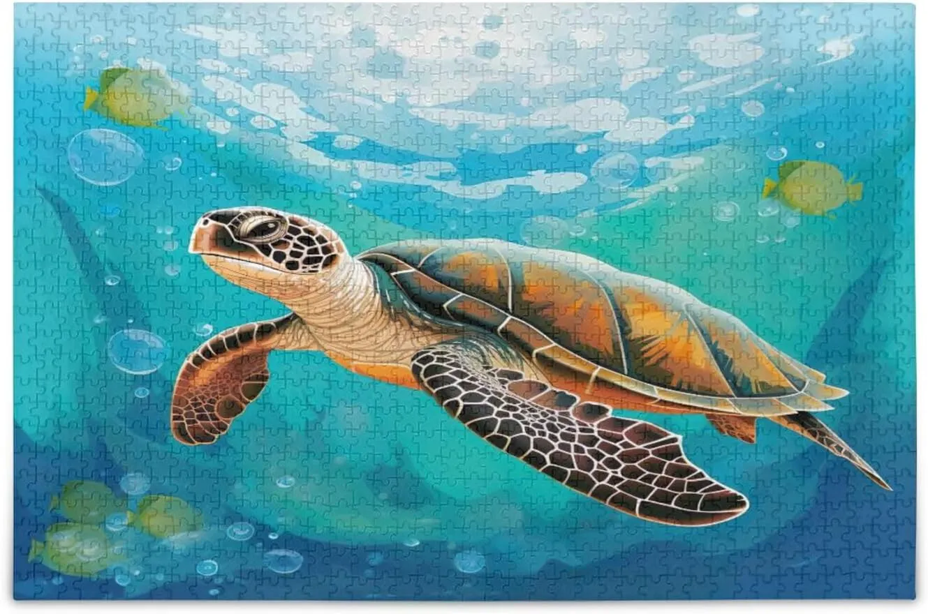 Nander 1000 Pieces Schools of Fish and Turtles Jigsaw Puzzle for Adults Teens Kids, Fun Family Game for Holiday Toy Gift Home Decor