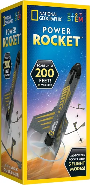NATIONAL GEOGRAPHIC Rocket Launcher - Motorized Air Rocket Toy, Launch up to 200 ft, Outdoor Toys & Model Rockets, Gifts for Kids Ages 8-12, Space Toys