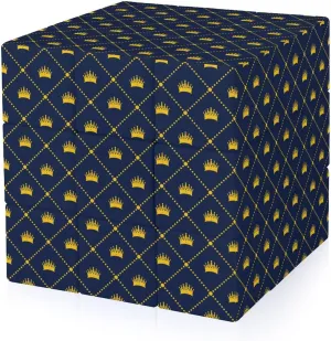 Navy Blue Pattern Yellow Crown Adults 3x3x3 Color-Matching Smooth Fully Printed Cube Gift