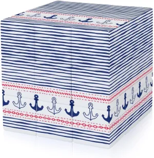 Navy Stripe and Anchors Full Printing 3x3 Fidget Cube Stress Relief Magic Speed Cube for Adults
