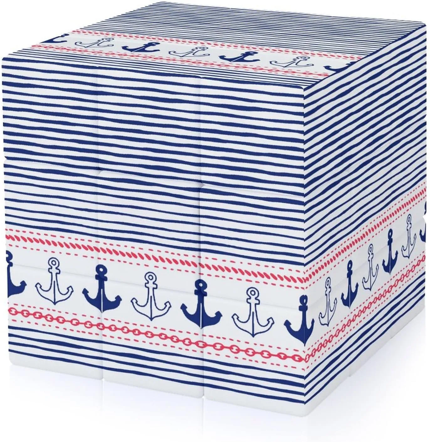 Navy Stripe and Anchors Full Printing 3x3 Fidget Cube Stress Relief Magic Speed Cube for Adults
