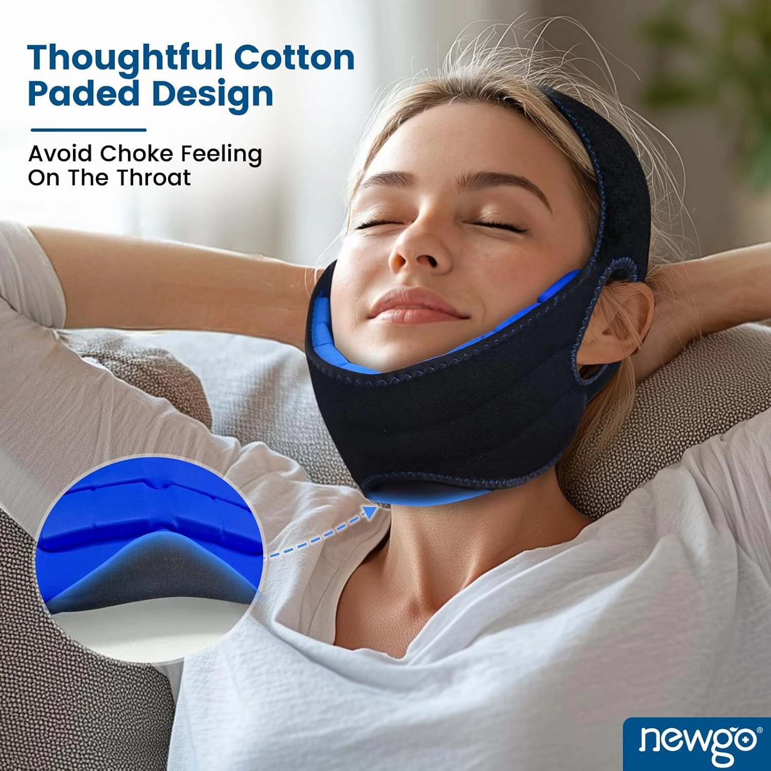 NEWGO Face Ice Pack for Wisdom Teeth Removal & Oral Surgery Recovery - 2 Hours Long-Lasting Cold Therapy Head Wrap with Ear Cutouts for Jaw Pain, Tooth Extraction,Tonsillectomy, Cosmetic Injections