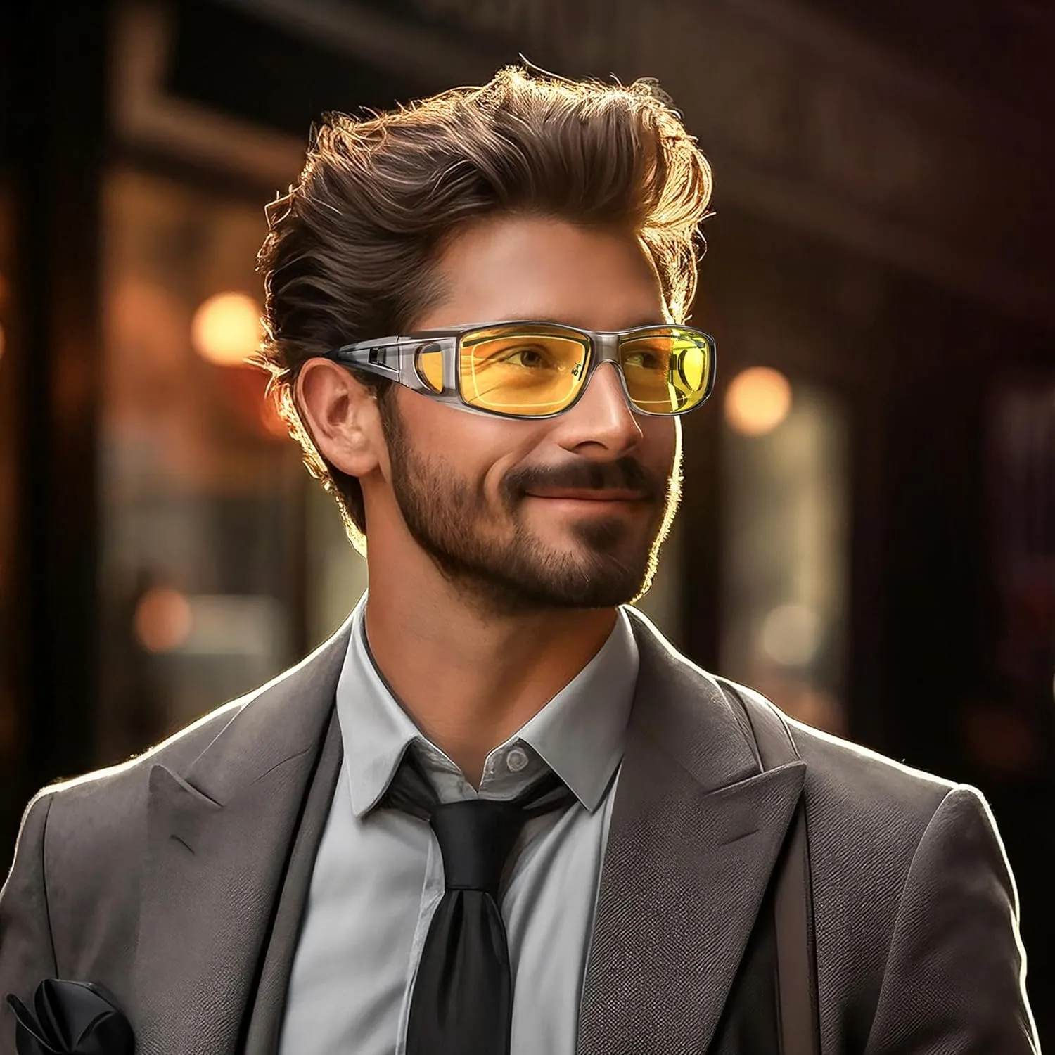 Night Vision Driving Glasses Fit Over Glasses, Wrap Around Nighttime Glasses Anti Glare Polarized for Men Women