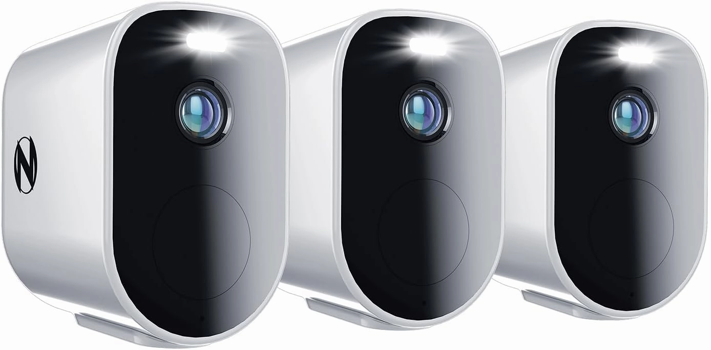 Night Owl Wire Free 2K HD Indoor/Outdoor Deterrence Cameras with 2-Way Audio (3-Pack)