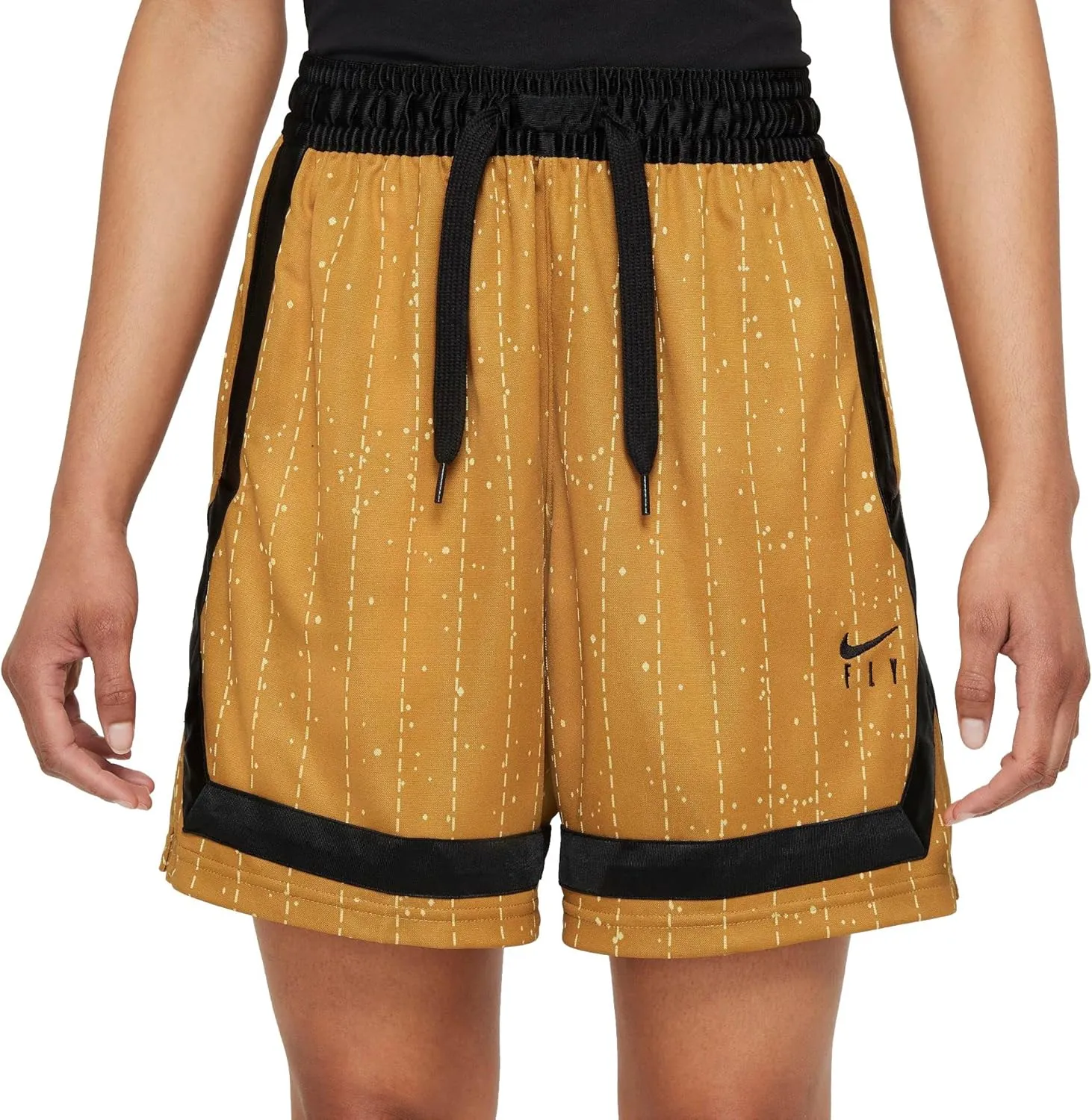 Nike Women`s Dri-FIT Swoosh Fly Crossover Striped Basketball Shorts (C(DA6498-712)/B, X-Large)