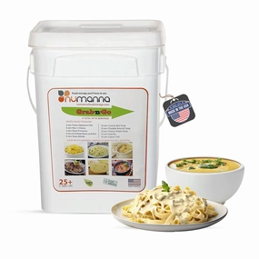 NuManna Grab-n-Go Bucket 80 Servings GMO Free, No Added Preservatives Easy to Prepare Emergency Food Storage Bucket Family Meat Survival Pack Made In USA 25  Year Shelf Life