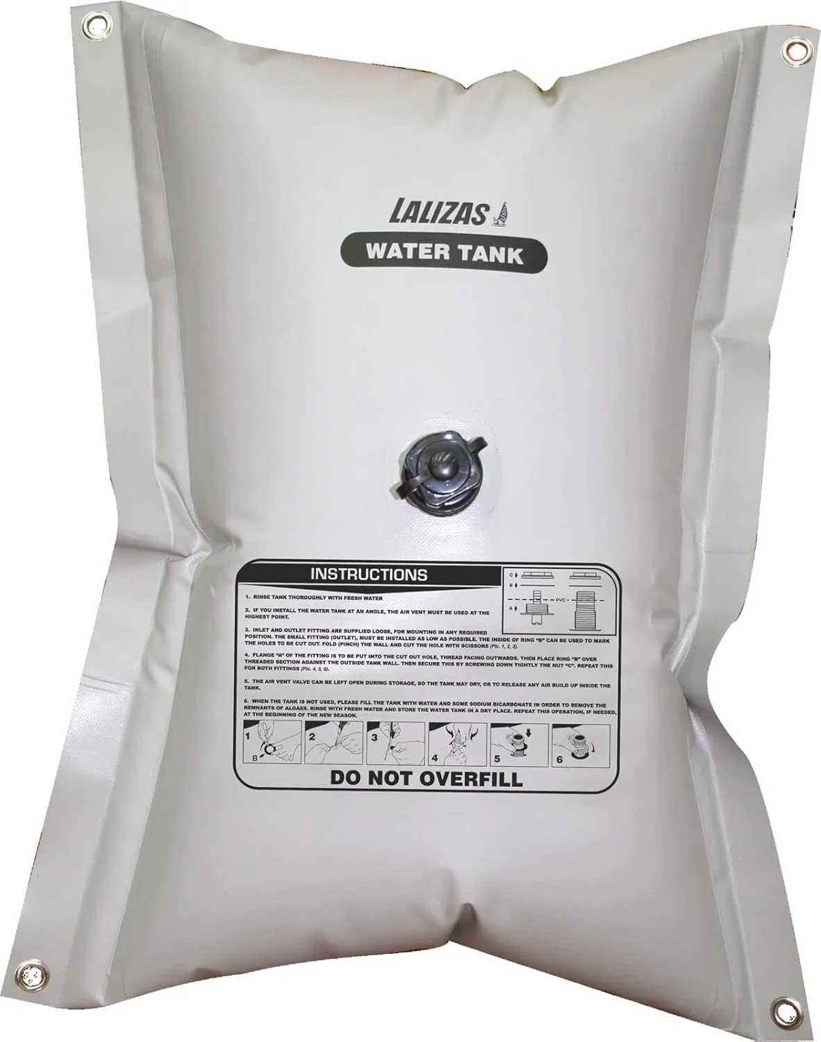 NuovaRade Flexible Fresh Water Tank/Bladder, Water Storage Tank, 29 x 67 in - 53 Gallon (200Lt) - Rectangular, Grey