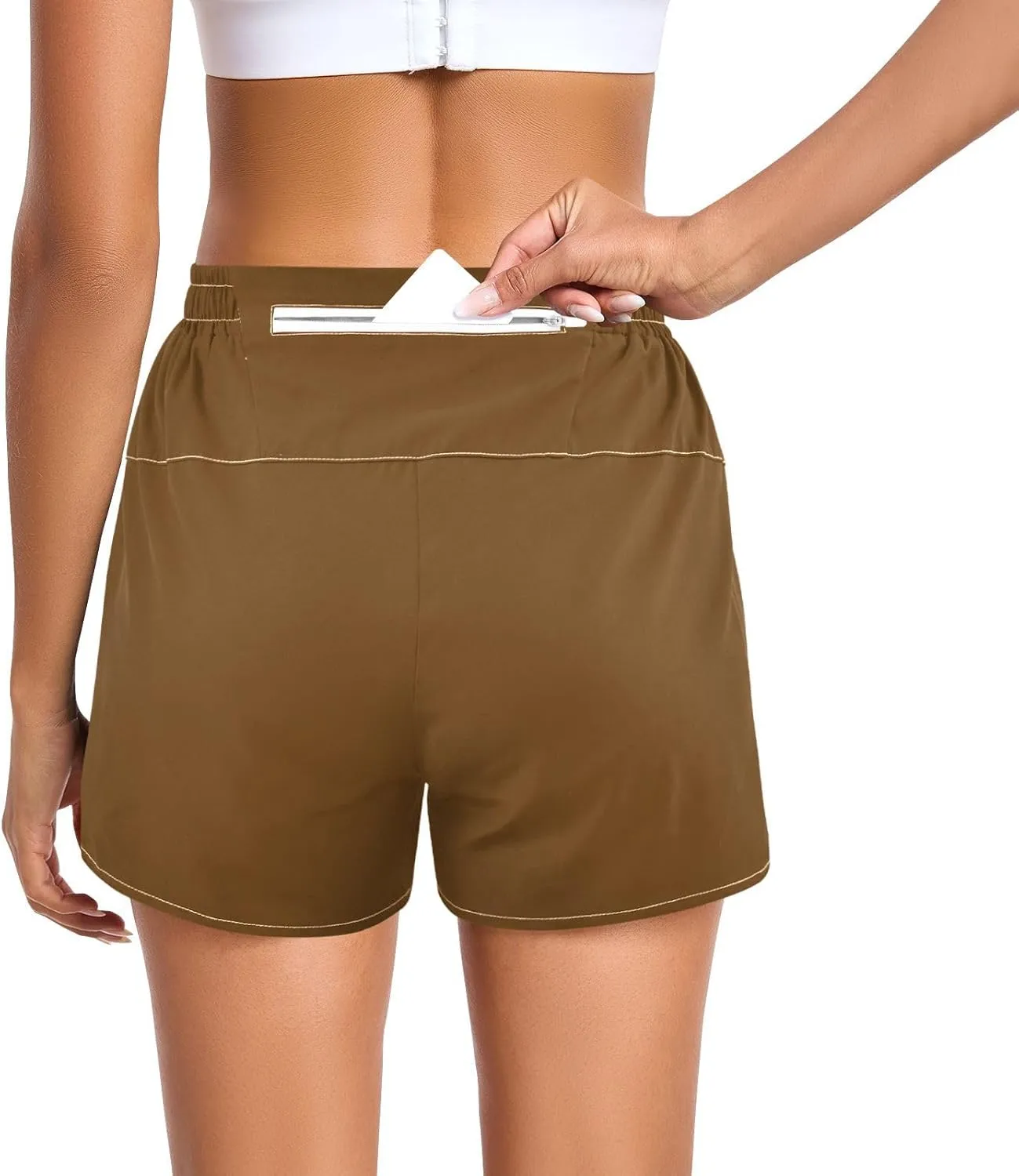 ODAWA Shell Pink Women's Hiking Shorts, Women's Quick-Dry Running Shorts Small