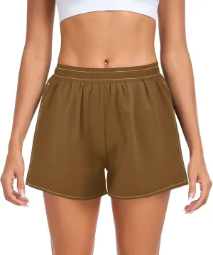 ODAWA Shell Pink Women's Hiking Shorts, Women's Quick-Dry Running Shorts Small