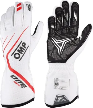 OMP - One Evo X Gloves White - Size L (Fia 8856-2018) (IB0-0771-A01-020-L)