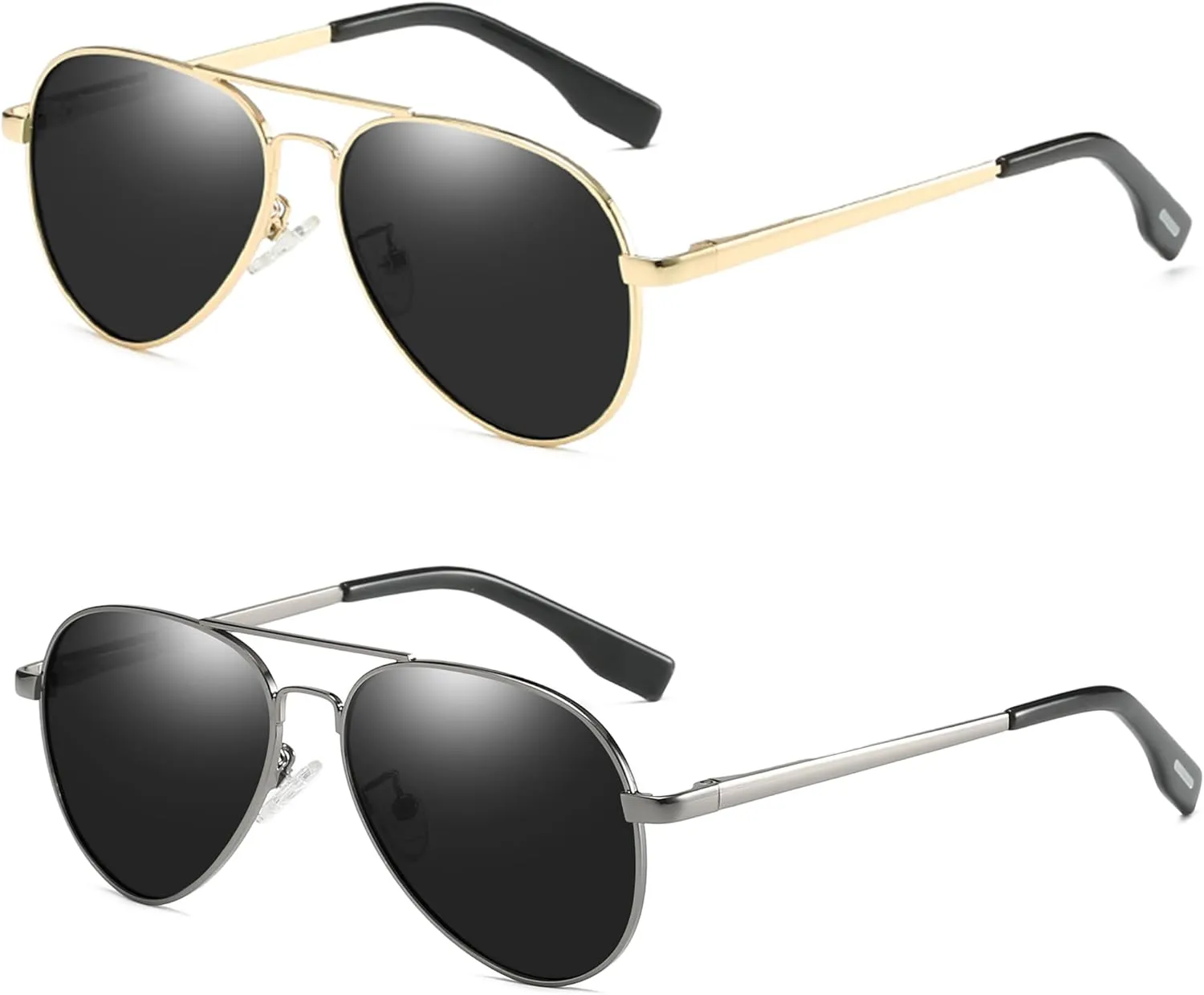 Onrtry Small Polarized Aviator Sunglasses for Boys Girls Classic Metal Frame Mirrored Lens Sun Glasses - 52MM