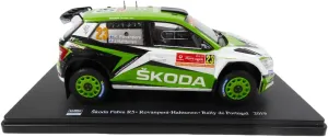 OPO 10 - Miniature car reproduced in 1/24 Scale Compatible for Skoda Fabia R5 ROVANPERA - Rally de Portugal 2019 - RVQ10