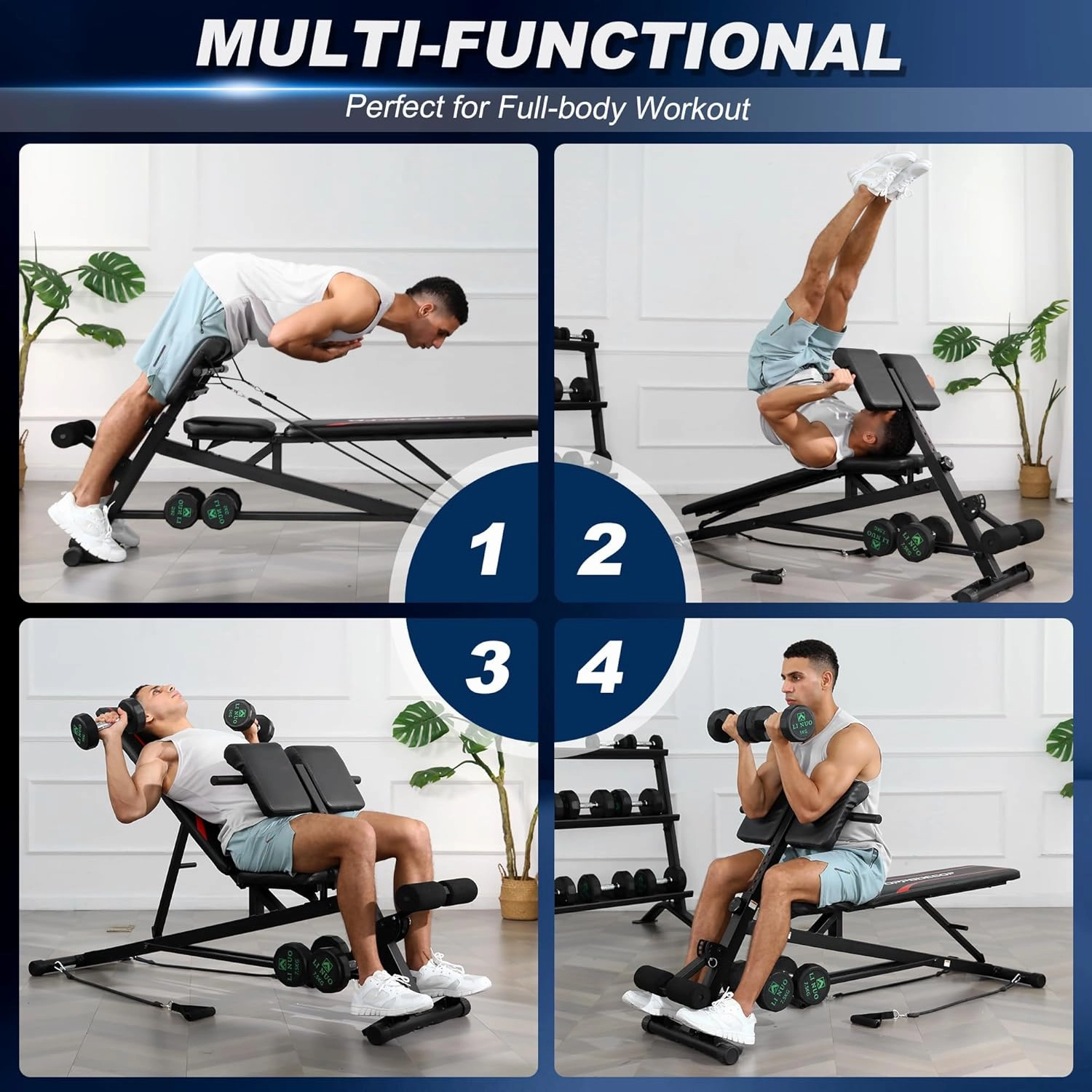 OPPSDECOR Power Cage, Multi-Function Power Rack with Adjustable Cable Pulley System, Squat Rack with Pull-up Bar, J-Hooks, More Training Attachment for Home Gym