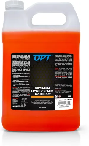 Optimum Hyper Foam ONR Rinseless Foaming Car Wash Soap – Spray-on, Agitate, No Rinse, and Dry – Rinseless Car Wash with Foam and Polymers (1 Gal.)