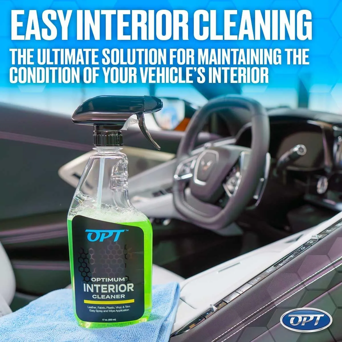 Optimum Interior Cleaner - Car Interior Cleaning and Detailing Spray - Safe on Leather, Upholstery, Interior Trim, Dash, and Plastic (1 Gallon)