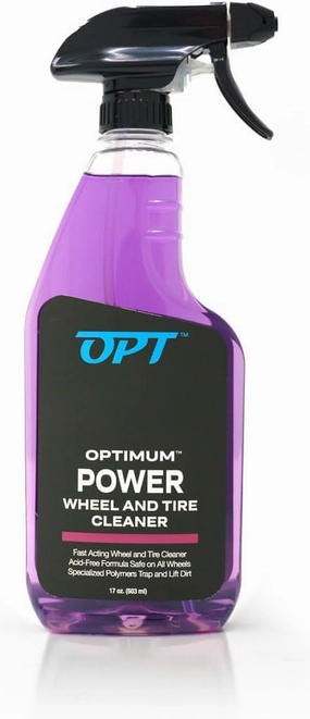 Optimum Power Wheel and Tire Cleaner - Acid-Free, Wheel Cleaning Spray Formula - Safe on All Wheel and Tire Types (17 oz)