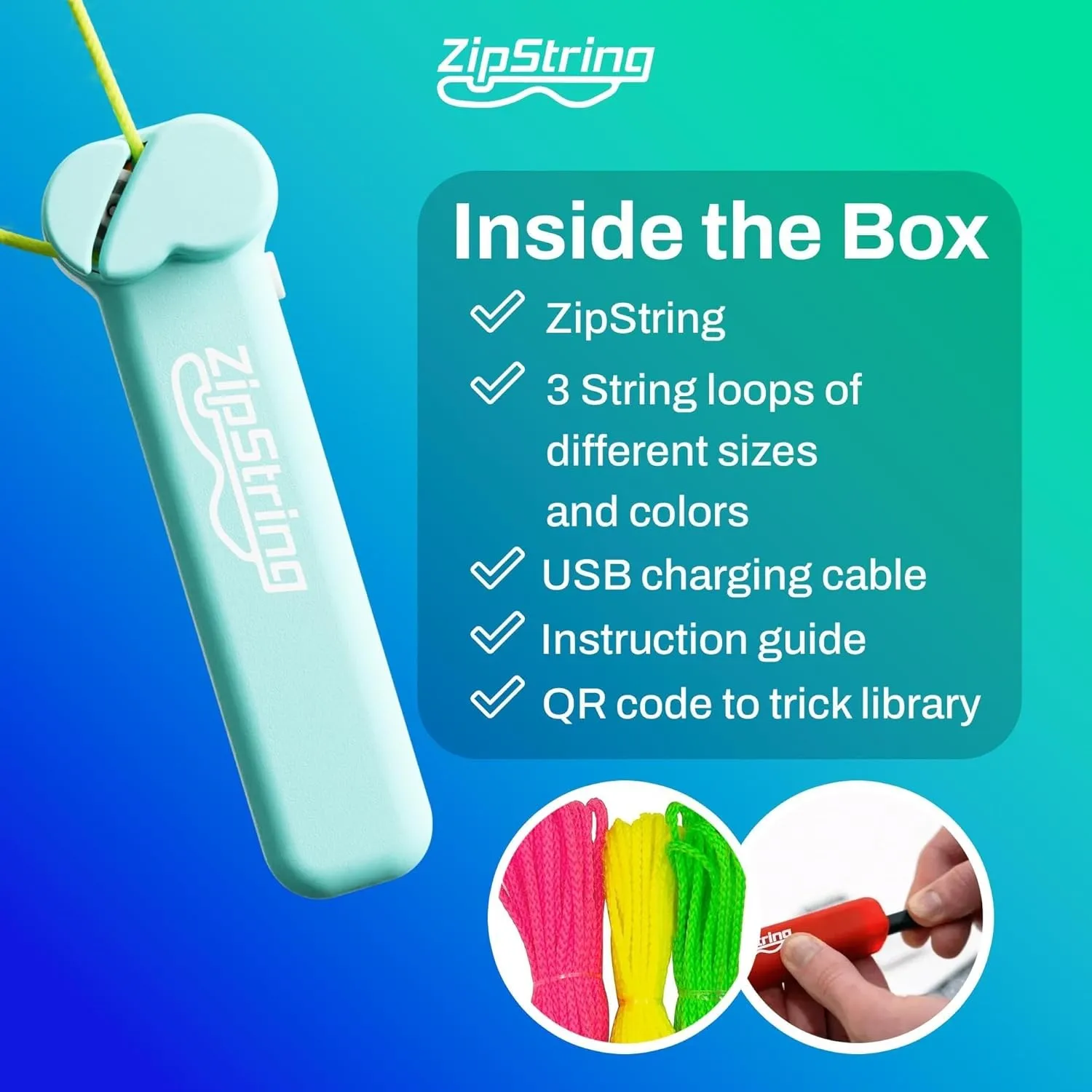 Original - As Seen on Shark Tank - Classic Rope Launcher Toy, Perfect for Kids & Adults - Fly a String Loop in The Air for Endless Tricks & Fun, Wonderment Awaits, Aesthetic Aqua