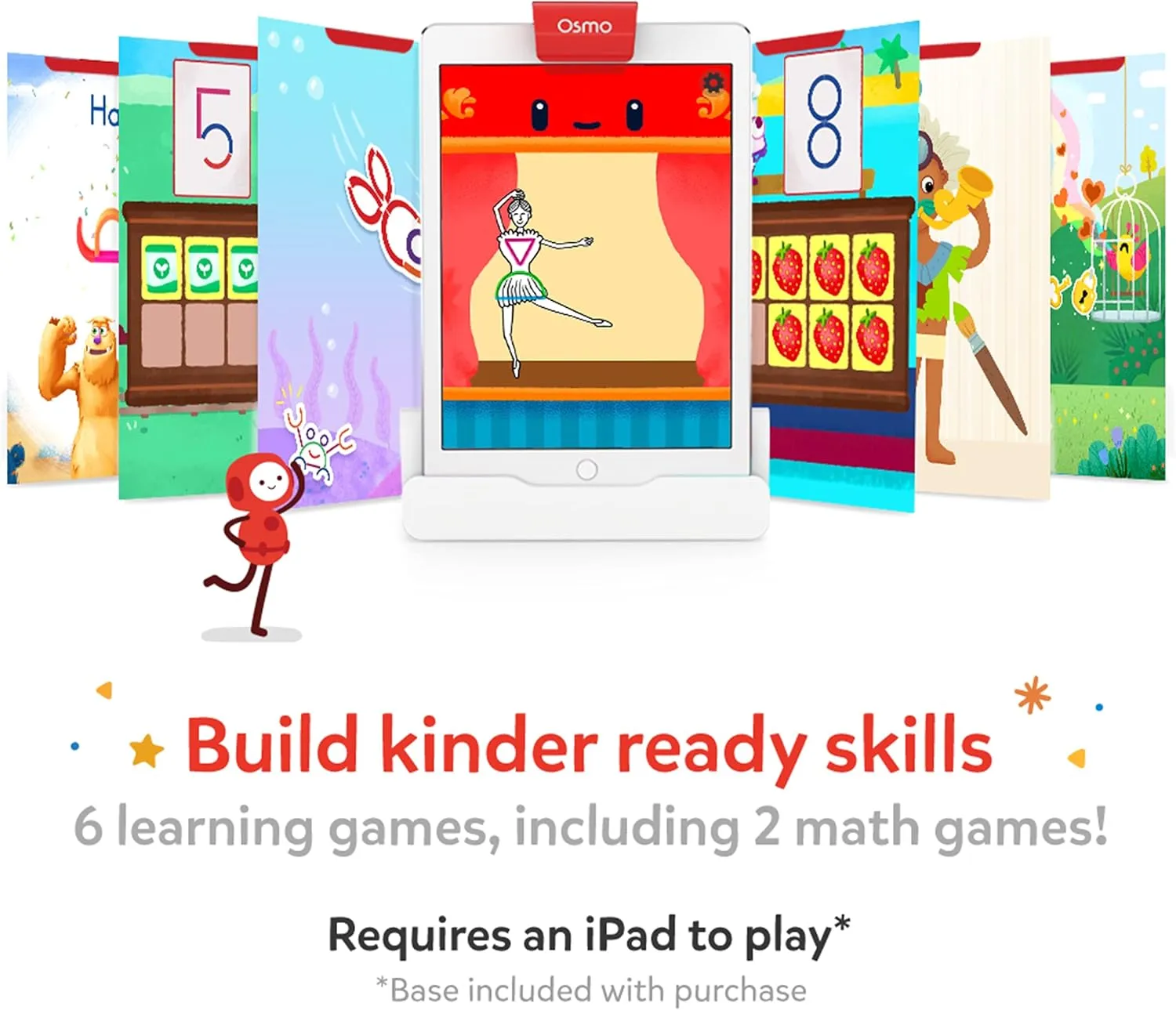 Osmo Early Math Learning Kit for iPad - 6 Educational Games for Ages 3-5 - STEM Toy with Osmo Base