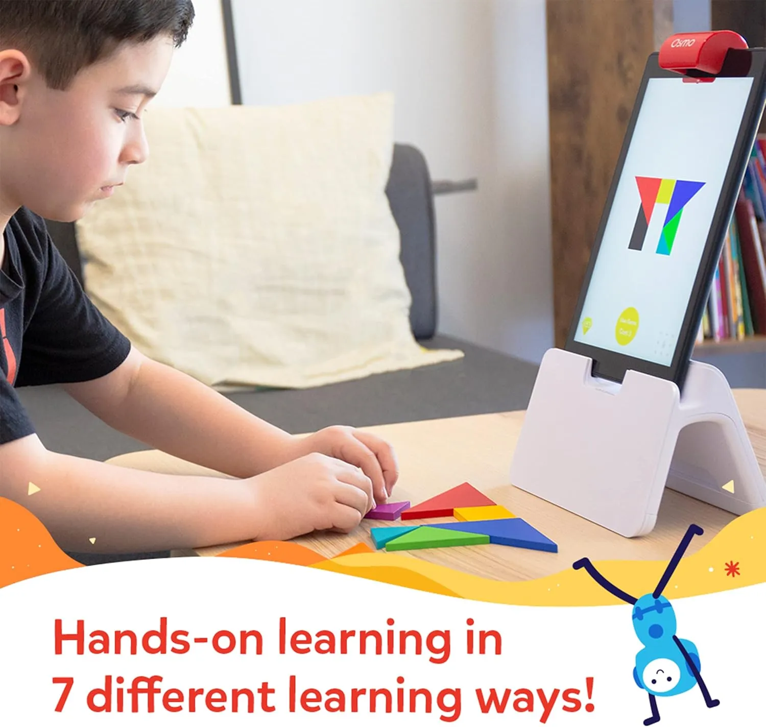 Osmo-Genius Starter Kit for Fire Tablet   Family Game Night-7 Educational Learning Games for Spelling,Math & more-Ages 6-10-STEM Toy Gifts- 6 7 8 9 10(Osmo Fire Tablet Base Included-Amazon Exclusive)