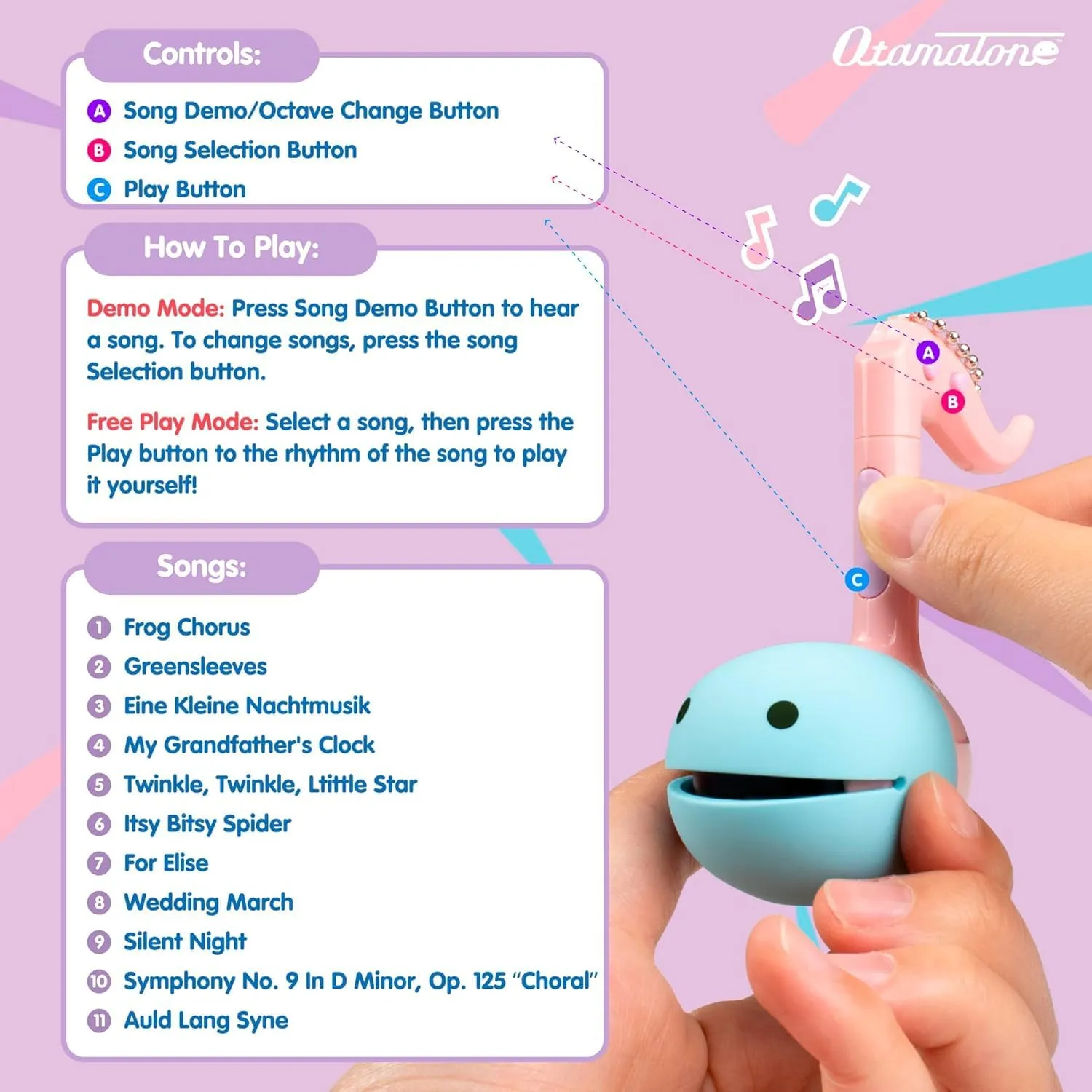 Otamatone Melody Series Japanese Electronic [Mini Size] Musical Instrument [11 Pre-Programmed Songs] Portable Synthesizer from Japan by Maywa Denki [English Instruction], Unicorn