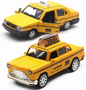 OTONOPI New York City Taxi Cab Toy Taxi Car Toy for Kids Yellow Cab Diecast Model Toy Car with Pullback Action for Toddler Age 3  Pack of 2