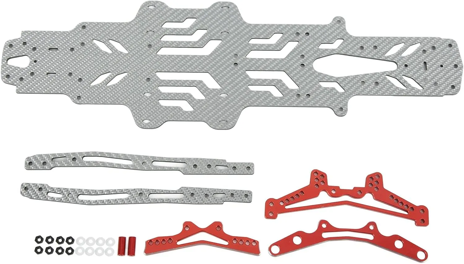 Oumefar RC Car Chassis Plate Two Layer Hollow Carbon Fiber and Aluminum Alloy RC Drift Racing Chassis for MST RMX2.0S RRX2.0S 1/10(Money)
