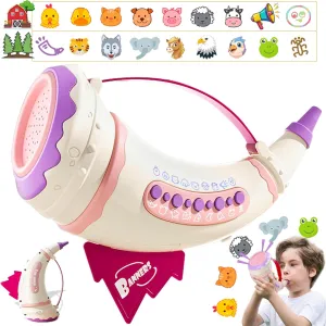 Outdoor Explore Animal Caller, Real Animal Sounds Toys for Kids Ages 3-5 6-8, 2 Modes 30 Effects Horn Animal Toys, 5 Level Lighting Train Lung Capacity, Indoor Outdoor Toys Stocking Stuffers for Kids