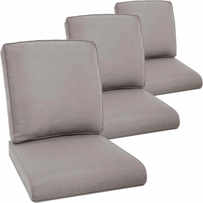 Outdoor Chair Cushions Set of 3 - Outside Durable Thick Replacement Back and Seat Cushion 22x24 with Zipper Cover for Patio Glider Rocking Chairs Loveseat Couch – Grey/Classic