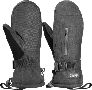 OutdoorMaster Ski Mittens for Women & Men, Waterproof & Windproof Ski Gloves, Winter Warm Snowboarding Gloves