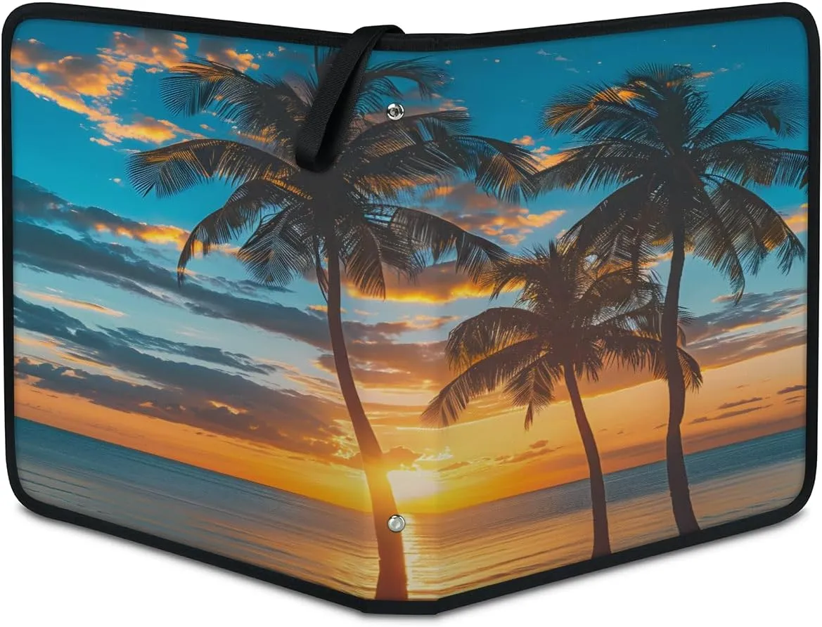 Palm 3 Ring Trading Zipper Binder Strap, Trading Card Binder 4 Pocket, 400 Pockets Card Holder with 50 Removable Sleeves for Game Cards