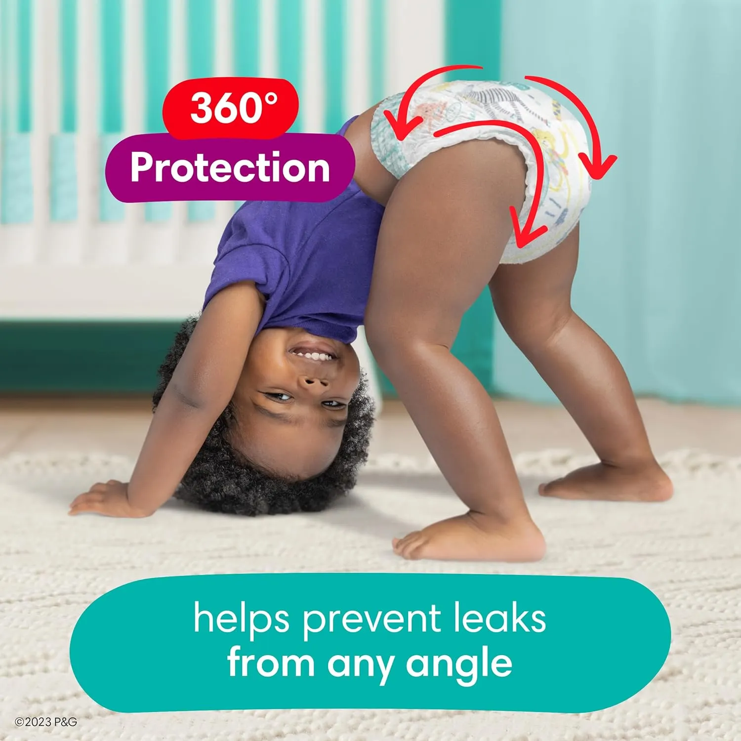 Pampers Diapers - Cruisers 360 - Size 5, 56 Count, Babyproof up to 100% Leakproof Pull-On Diaper
