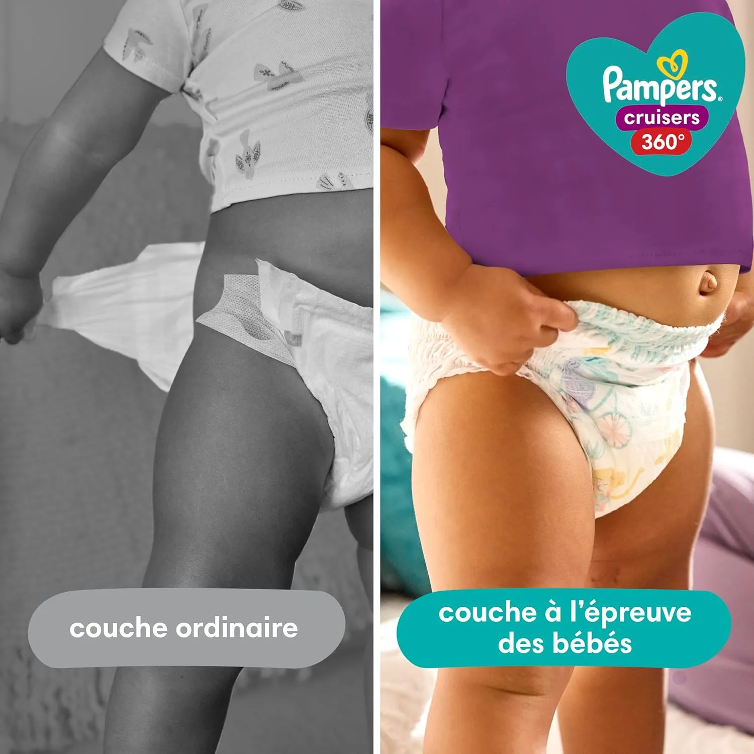Pampers Diapers - Cruisers 360 - Size 5, 56 Count, Babyproof up to 100% Leakproof Pull-On Diaper