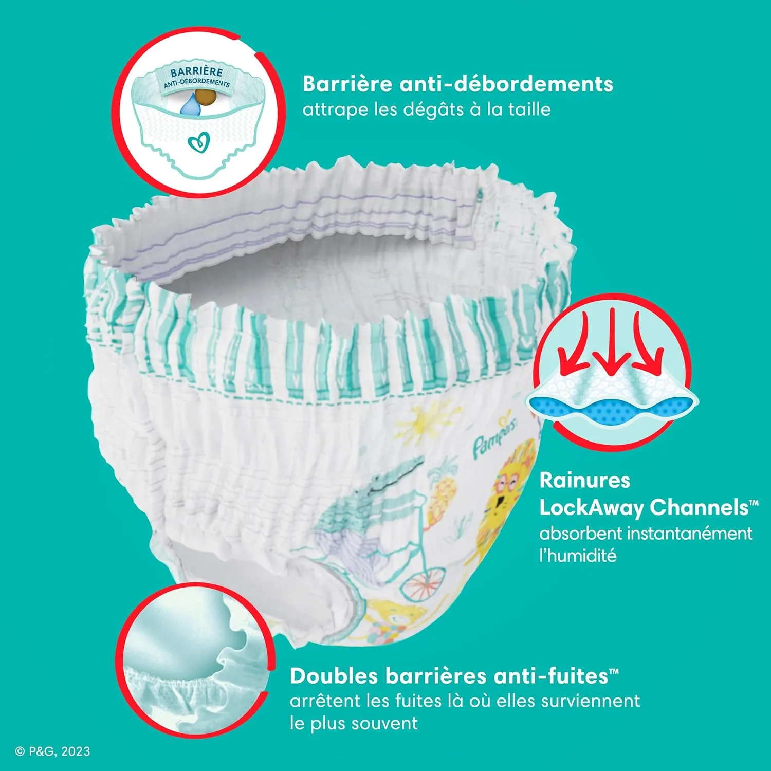 Pampers Diapers - Cruisers 360 - Size 5, 56 Count, Babyproof up to 100% Leakproof Pull-On Diaper