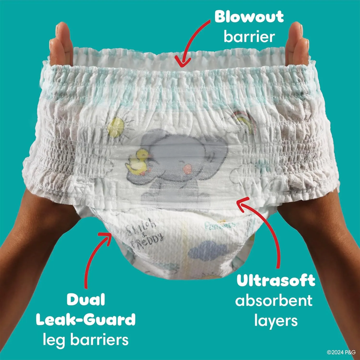Pampers Diapers - Swaddlers 360 - Size 5, 116 Count, for up to 100% Leakproof Premium Skin Protection