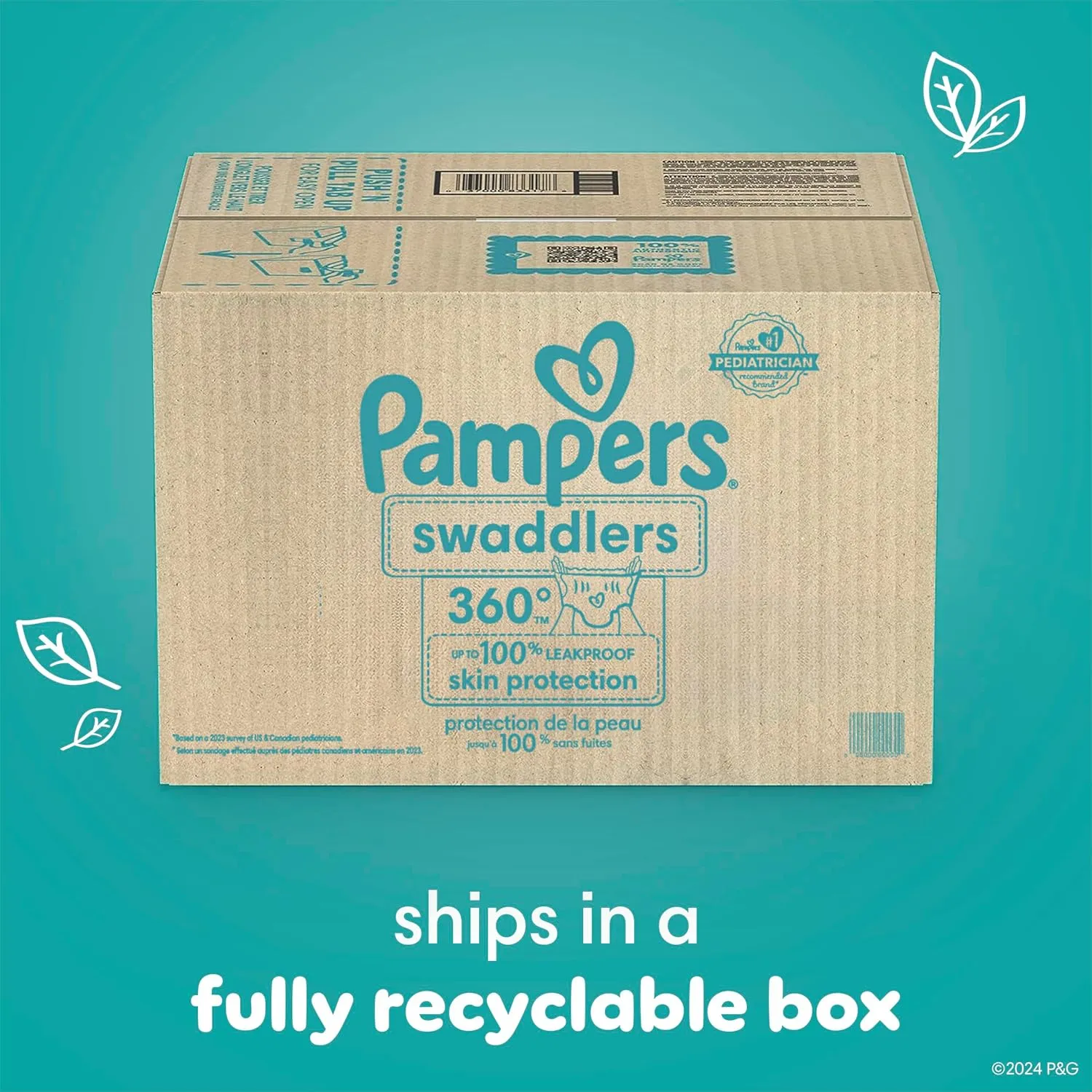 Pampers Diapers - Swaddlers 360 - Size 5, 116 Count, for up to 100% Leakproof Premium Skin Protection