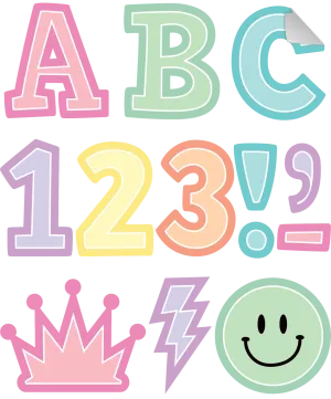 Pastel Pop 2" Bold Block Self-Adhesive Letters Uppercase