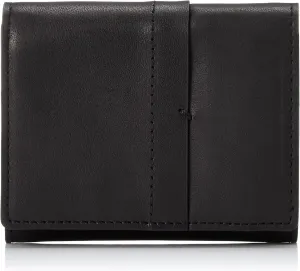 Patrick Stefan 224AWA11 Tri-Fold Wallet, Unisex, Cowhide Leather, Black