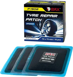 PAX 10 Pcs 75x75mm Upgraded Square 2-in-1 Tire Repair Patches, Suitable for Radial and Bias Tires on Motorcycle, Car, Truck, Agricultural Vehicles, BMX, ATVs, Inflatable Rubber