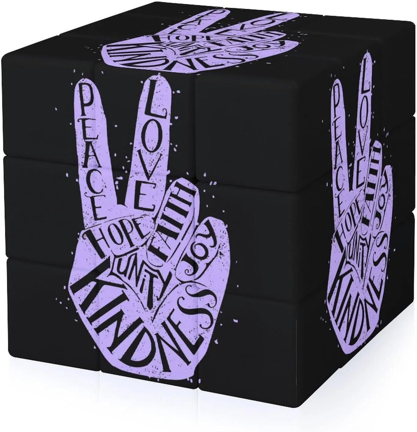 Peace Love Faith Joy Adults 3x3x3 Color-Matching Smooth Fully Printed Cube Gift