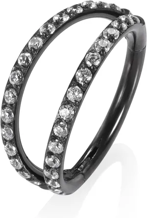 PEAKLINK 20G 18G 16G Double Nose Hoop Ring Helix Cartilage Conch Earring 316L Surgical Steel Septum Jewelry Seamless Tragus Rook Daith Lobe Lip Nose Piercing 6 8 10 12mm