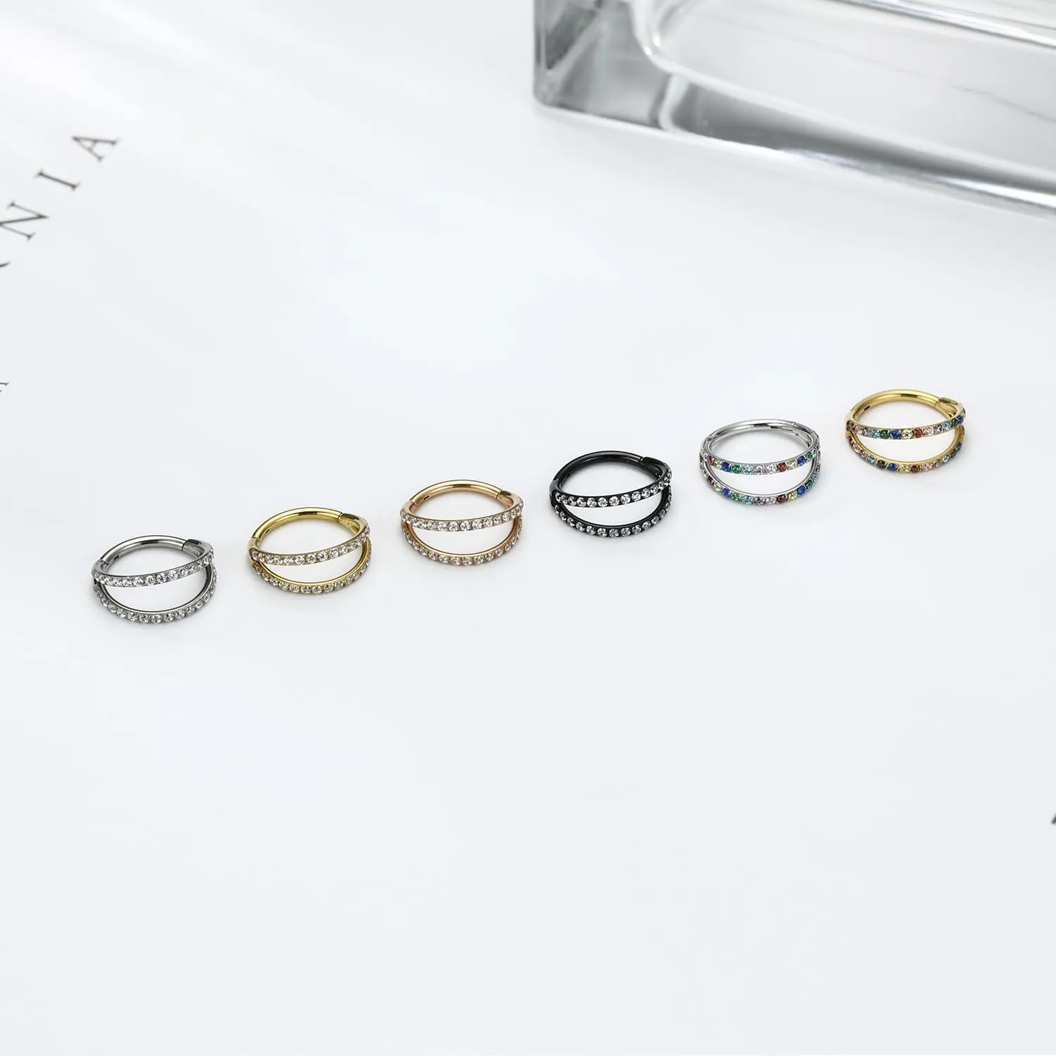PEAKLINK 20G 18G 16G Double Nose Hoop Ring Helix Cartilage Conch Earring 316L Surgical Steel Septum Jewelry Seamless Tragus Rook Daith Lobe Lip Nose Piercing 6 8 10 12mm