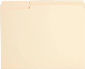 Pendaflex Reinforced Tab File Folders, Letter Size, Manila, 1/3-Cut, 100 Per Box (R752 1/3)