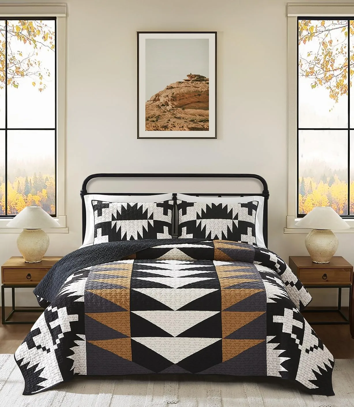 PENDLETON Spider Rock Cotton Quilt Set - All-Season, 100% Cotton Quilt with Coordinating Shams, Durable and Machine Washable, Available in Full/Queen, and King Sizes for Ultimate Comfort and Style