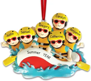Personalized Family Ornament 2022 - Family of 6 Christmas Ornament 2022 - White Water Rafting Ornament Rafting Ornaments Family of 6 River Rafting Ornament 2022 - Free Customization