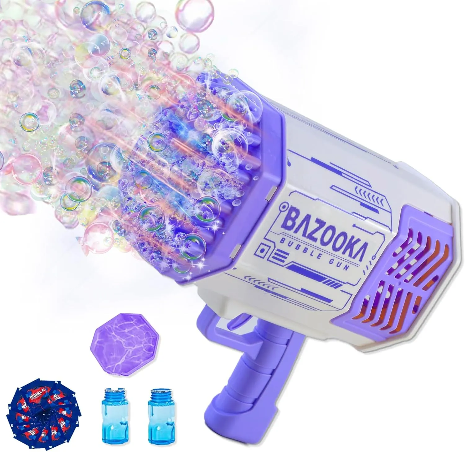Petrella Toys Bubble Gun Bazooka Bubble Machine Gun Bubbles for Kids TIK Tok Gifts 3 4 5 6 7 8 9 10 11 12 Years Old Bubble Blaster Blower