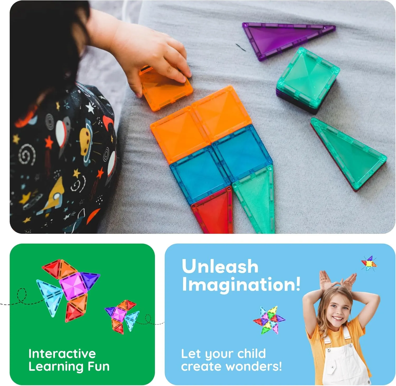 PicassoTiles 80 Piece Mini Size Magnetic Tiles Sensory Magnet Toys Diamond Series Construction Building Blocks Set STEM Learning Travel Size Educational Toy for Kids Boys Girls Toddlers Age 3  PTM80