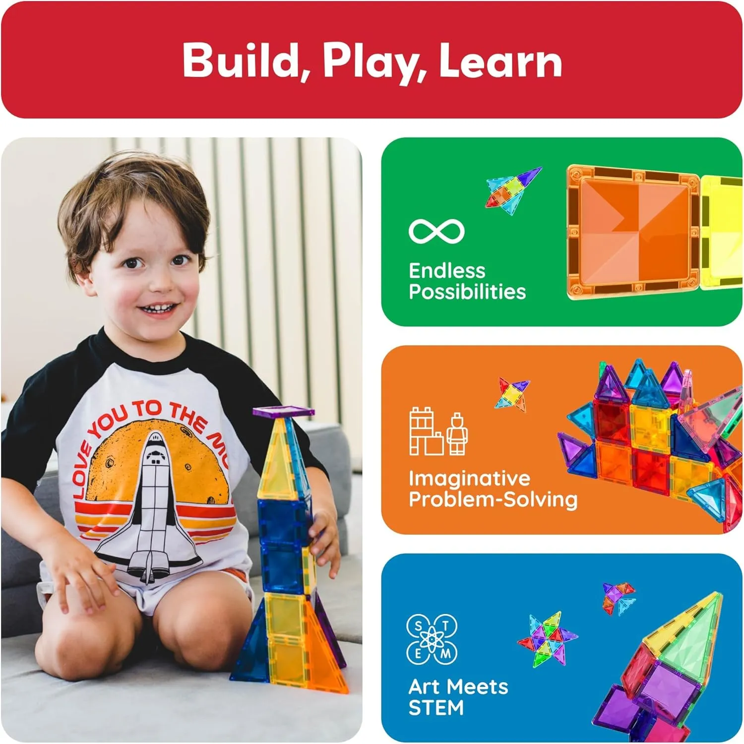 PicassoTiles 80 Piece Mini Size Magnetic Tiles Sensory Magnet Toys Diamond Series Construction Building Blocks Set STEM Learning Travel Size Educational Toy for Kids Boys Girls Toddlers Age 3  PTM80