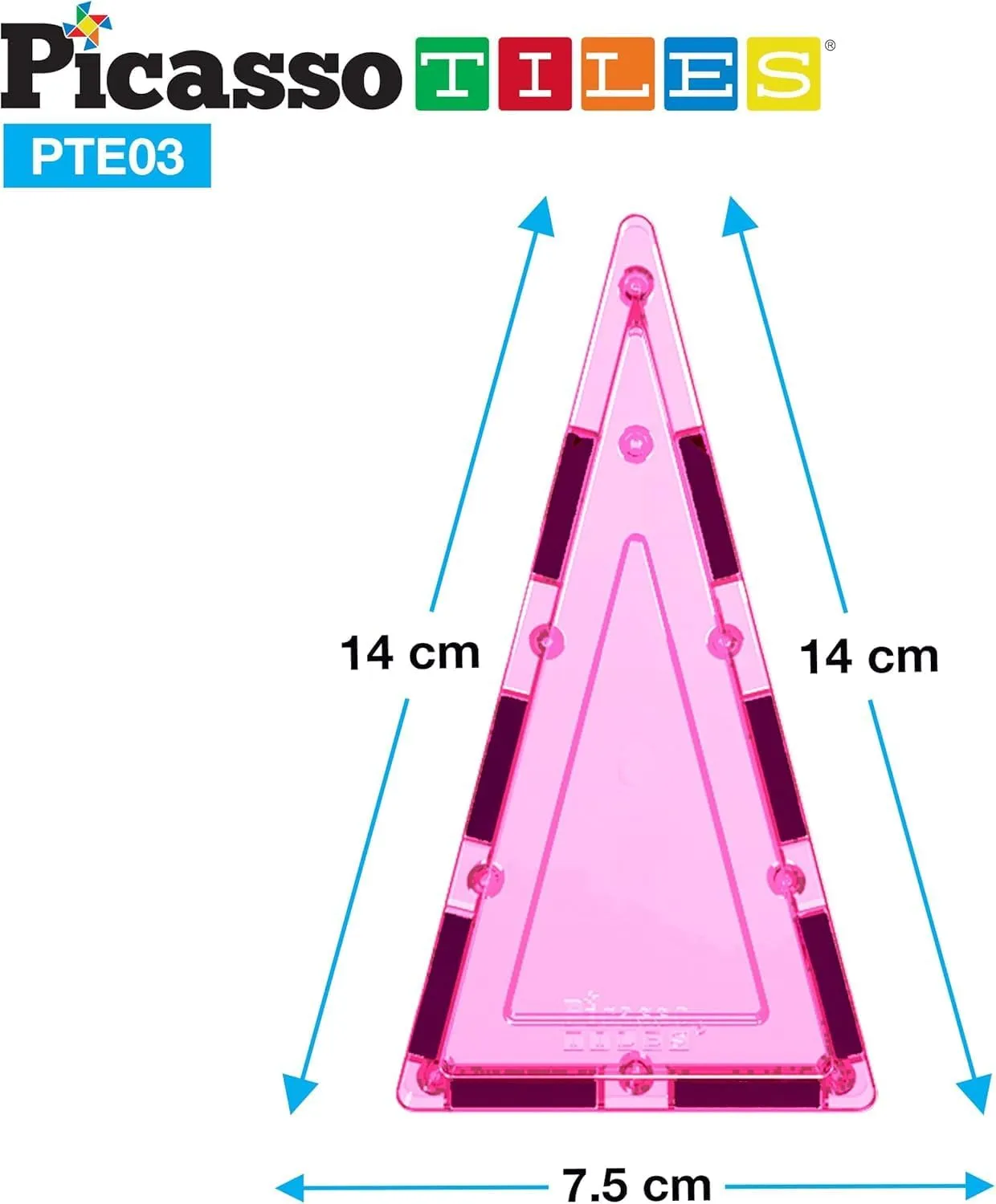 PicassoTiles Magnetic Building Block Set Isosceles Triangle Magnet Tiles Construction Toy STEM Learning Kit Educational Playboard Prek Pretend Play Stacking Blocks Child Brain Development PTE03