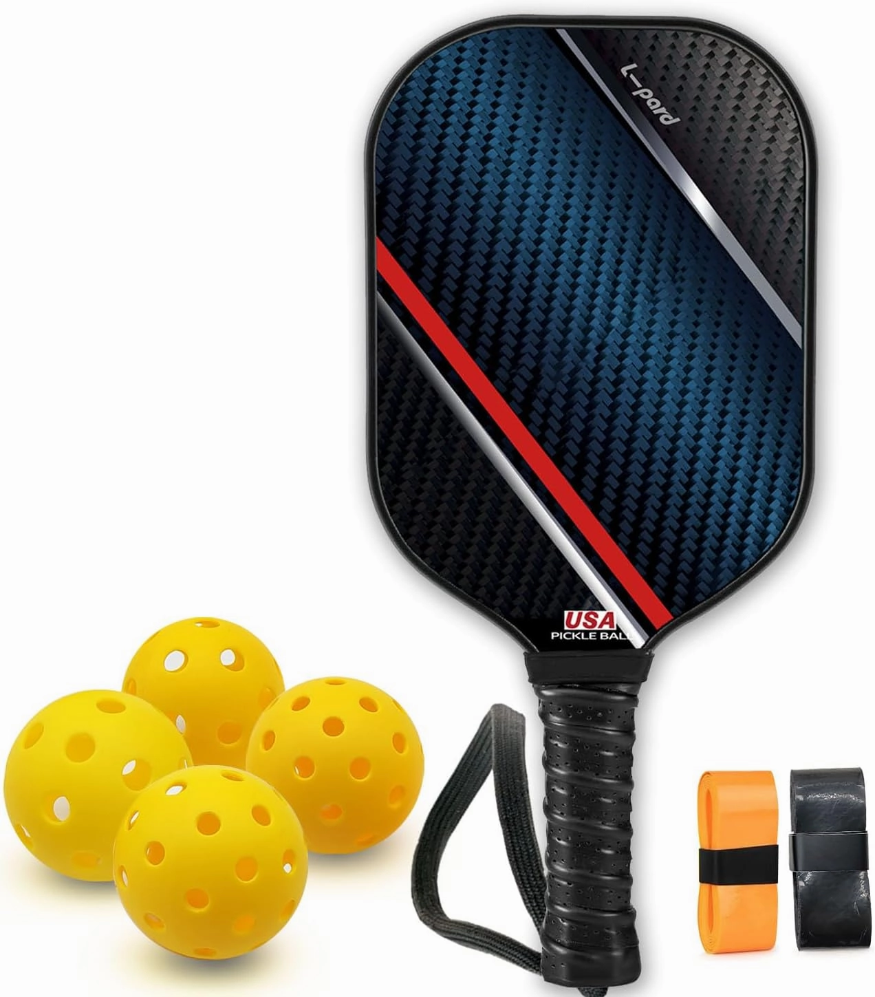 Pickleball Paddles,Fiberglass Surface Pickleball Set with 2 Pickleball Rackets and 4 Pickleballs, Pickleball Paddle Set and Pickle Ball Set for Men, Women, Kids, Adults